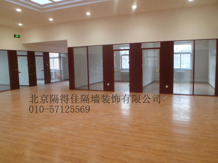 木紋轉印框架雙層玻璃隔斷